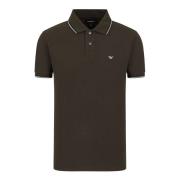 Elastische Piqué Polo met Adelaar Emporio Armani , Green , Heren