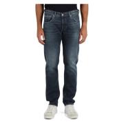 Straight Fit Jeans Vijf Zakken Grover Replay , Blue , Heren