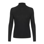 Zwarte Rollneck Top & T-Shirt Soaked in Luxury , Black , Dames