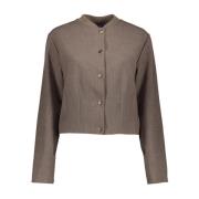 Bomber Kraag Vest Jas Taupe Geisha , Beige , Dames