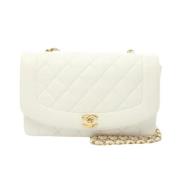 Pre-owned Leather chanel-bags Chanel Vintage , White , Dames