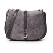 Grijze Schoudertas met Klep V73 , Gray , Dames