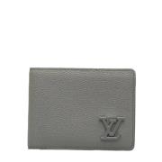 Pre-owned Leather wallets Louis Vuitton Vintage , Gray , Heren