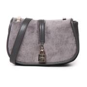 Grijze Schoudertas met Hangslot V73 , Gray , Dames