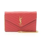 Pre-owned Leather wallets Yves Saint Laurent Vintage , Red , Dames