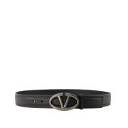 Stoere Leren Riem Valentino Garavani , Black , Heren