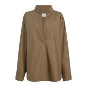 Stijlvolle Ribgebreide Top Khaite , Beige , Dames