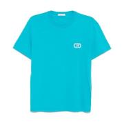 Heldere Blauwe T-Shirts Polos Valentino Garavani , Blue , Heren