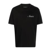 Zwart Logo Print Katoenen T-shirt Amiri , Black , Heren