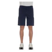 Blauwe Shorts met Rits en Knoop Eleventy , Blue , Heren