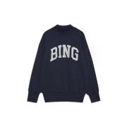 Navy Sweatshirt met Bing Print Anine Bing , Blue , Dames