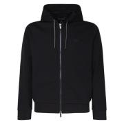 Zwarte Hoodie met rits Made in Italy Emporio Armani , Black , Heren