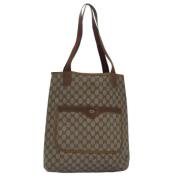 Pre-owned Leather totes Gucci Vintage , Beige , Dames