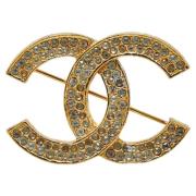 Pre-owned Metal brooches Chanel Vintage , Yellow , Dames