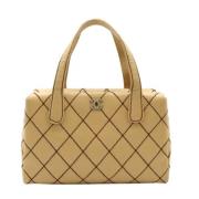 Pre-owned Leather totes Chanel Vintage , Beige , Dames