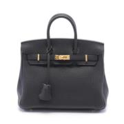 Pre-owned Leather handbags Hermès Vintage , Black , Dames