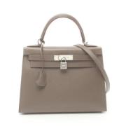 Pre-owned Canvas handbags Hermès Vintage , Gray , Dames