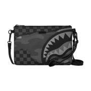 Zwarte Kunstleren Polsband Clutch Sprayground , Black , Unisex