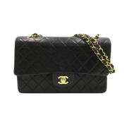 Pre-owned Leather chanel-bags Chanel Vintage , Black , Dames