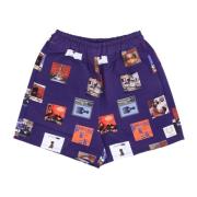 Paarse All Over Print Heren Shorts Usual , Multicolor , Heren