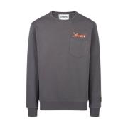 Yogi Print Crew-Neck Sweatshirt Iceberg , Gray , Heren