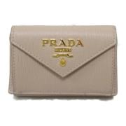 Pre-owned Leather wallets Prada Vintage , Beige , Dames