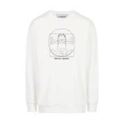 Vitruvian Garfield Geborduurde Sweatshirt Iceberg , Beige , Heren