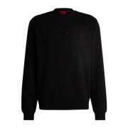 Heren Terry Katoenen Sweatshirt Diragol Hugo Boss , Black , Heren