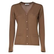 Kameel Wol V-Hals Cardigan Sweater Max Mara , Brown , Dames