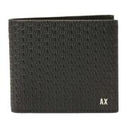 Zwarte portemonnee met logo Armani Exchange , Black , Heren