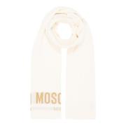 Wollen sjaal met logo detail Moschino , White , Dames