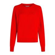 Gebreide Crewneck Dames Trui Tommy Hilfiger , Red , Dames