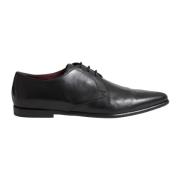 Zwarte Leren Derby Schoenen Dolce & Gabbana , Black , Heren