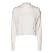 Witte Wollen Trui Halfhoge Hals Pinko , White , Dames