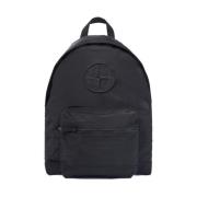 Verstelbare Nylon Metalen Rugzak (Zwart) Stone Island , Black , Heren