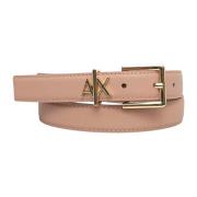 Roze Leren Riem met Gouden Logo Armani Exchange , Pink , Dames