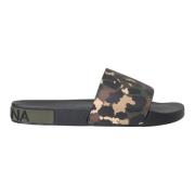 Multicolor Camouflage Lederen Strandkleding Herenschoenen Dolce & Gabb...