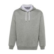 Mélange Effect Hoodie Brunello Cucinelli , Gray , Heren