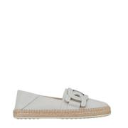 Witte Leren Slip-Ons met Kettingdetail Tod's , White , Dames