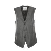 Mouwloos Vest met Knoopsluiting Samsøe Samsøe , Gray , Dames