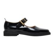 Geborsteld Leren Gesp-Schoenen Thom Browne , Black , Dames