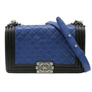 Pre-owned Leather chanel-bags Chanel Vintage , Blue , Dames