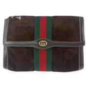 Pre-owned Leather clutches Gucci Vintage , Brown , Dames