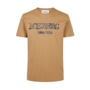 Watery-stijl Logo T-shirt Iceberg , Brown , Heren