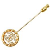 Pre-owned Metal brooches Chanel Vintage , Yellow , Dames