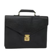 Pre-owned Leather briefcases Louis Vuitton Vintage , Black , Dames