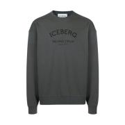 Logo Crew-neck Sweatshirt Iceberg , Gray , Heren