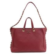 Pre-owned Leather chanel-bags Chanel Vintage , Red , Dames