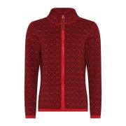 Turtleneck Rits Cardigan Roccoco Skovhuus , Red , Dames