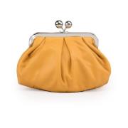 Gouden leren clutch met metalen details Max Mara Weekend , Yellow , Da...